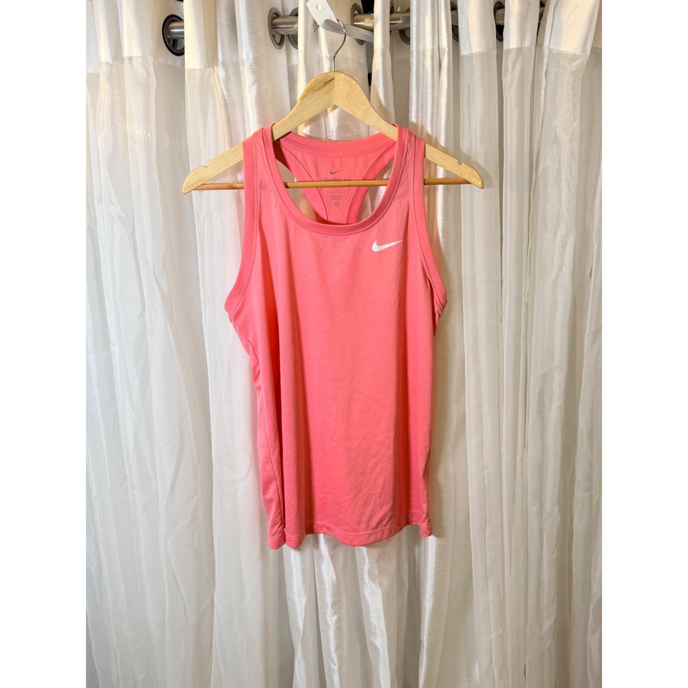 Nike Tank Top Womens Medium Pink Dri-FIT Racerback Athletic Sleeveless Swoosh